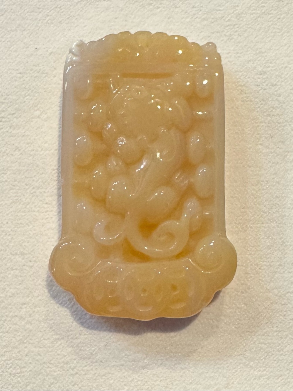 Carved Jade Pixiu Pendant in Warm Honey Tone